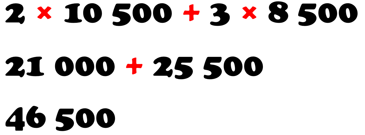 ejercicio sumas, multiplicaciones.